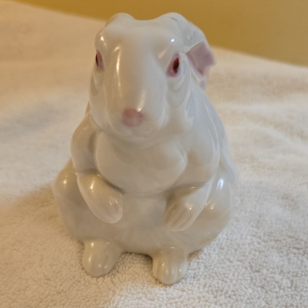 Vintage Pocelain White Featuring Pink Eyes And Ears